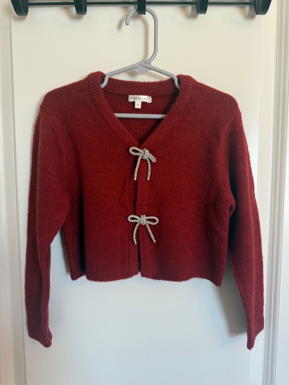 Noralee Bow Cardigan, Ruby